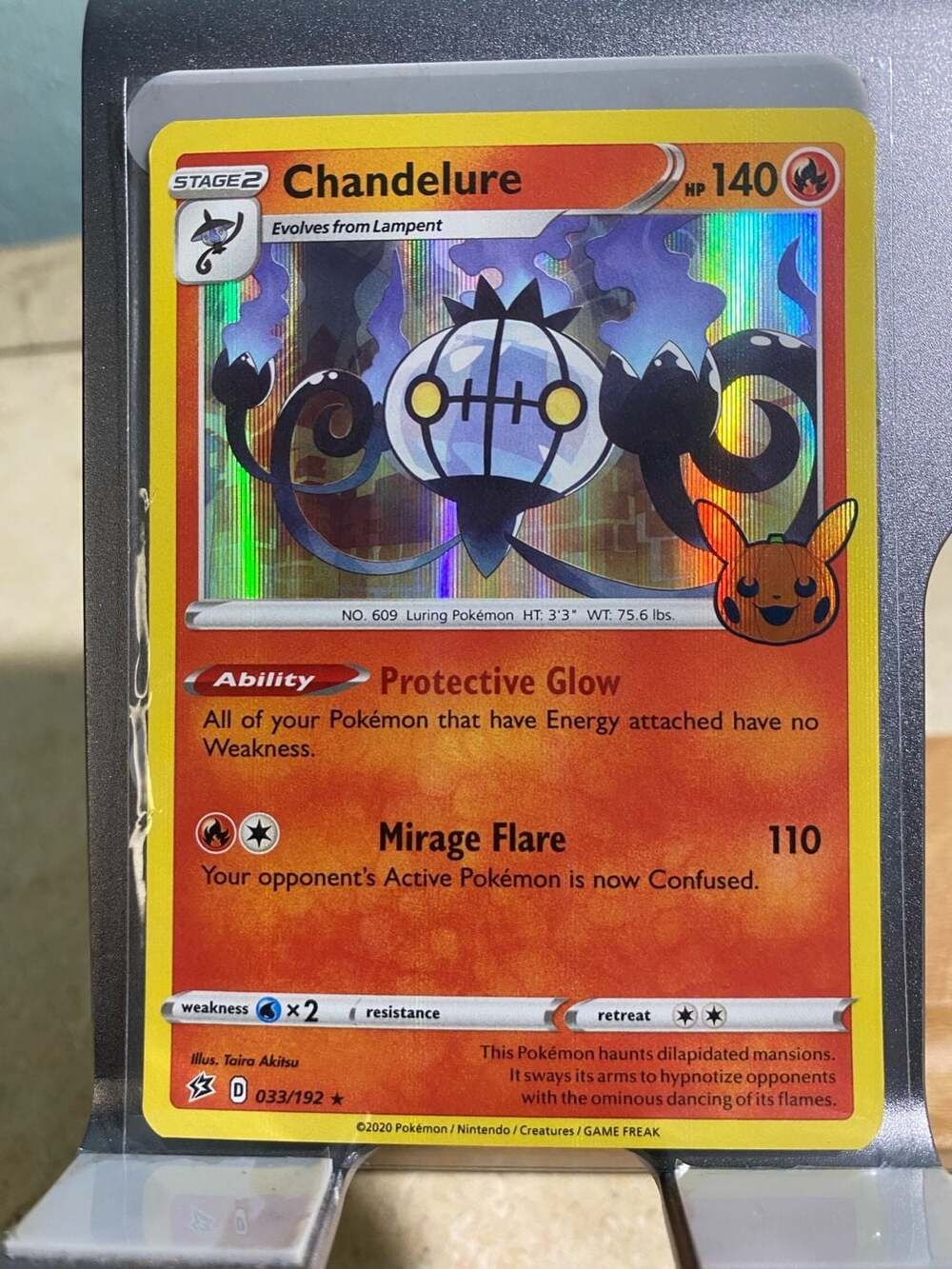 2022 Pokemon Trick Or Trade Chandelure Holo Card #033/192